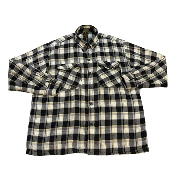 Scorpion Covert‎ Moto Flannel Black Grey Yellow White Plaid Size Large - Picture 1 of 10